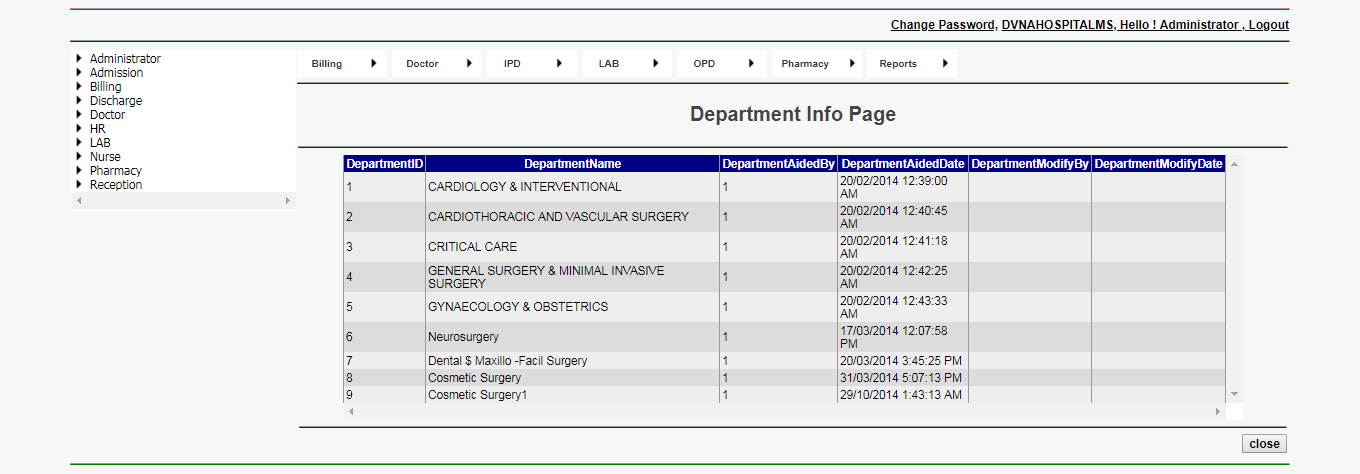 DVNAPMS Department Info Page