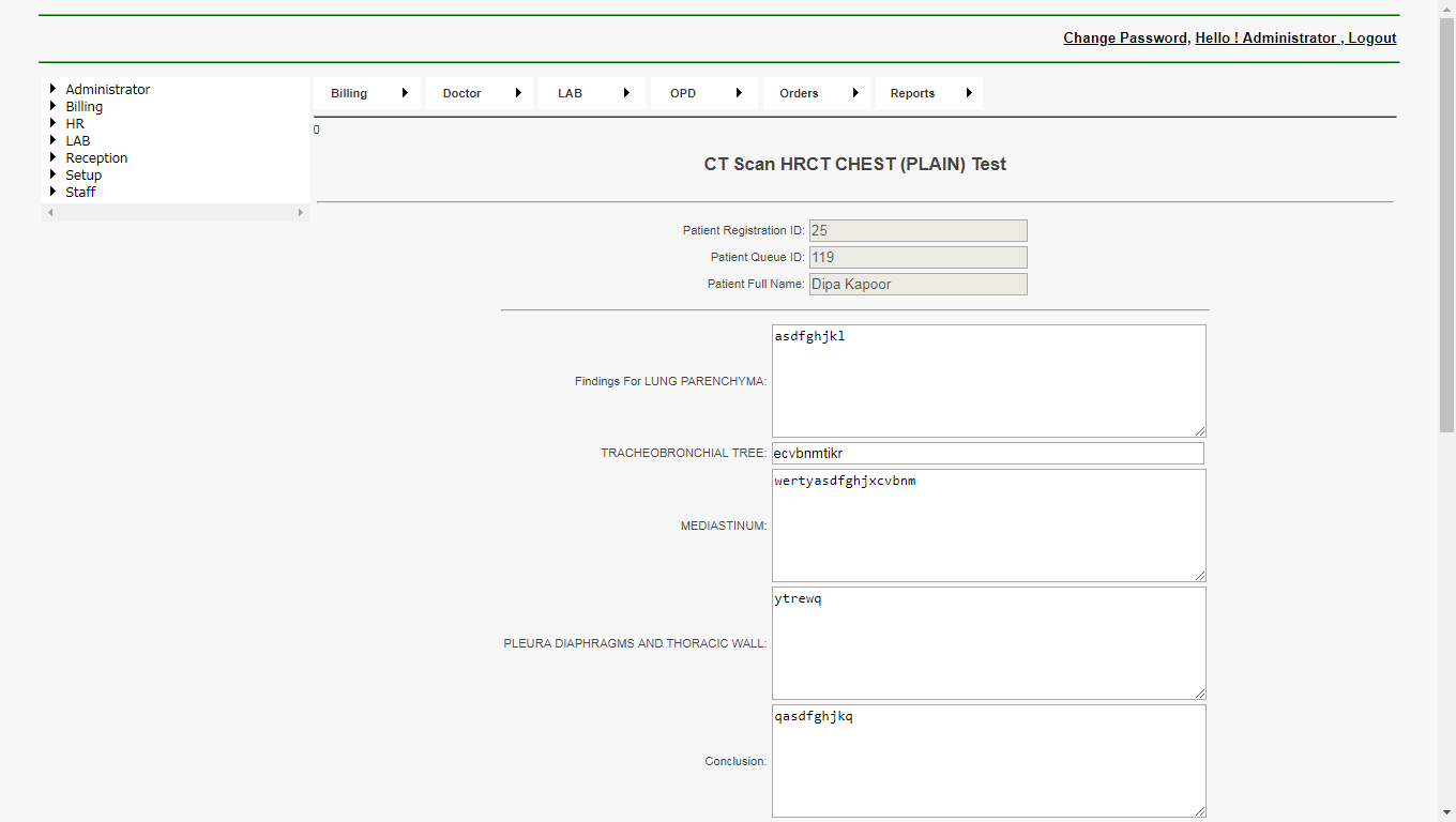 DVNAPMS CT scans HRCT CHEST Test Page