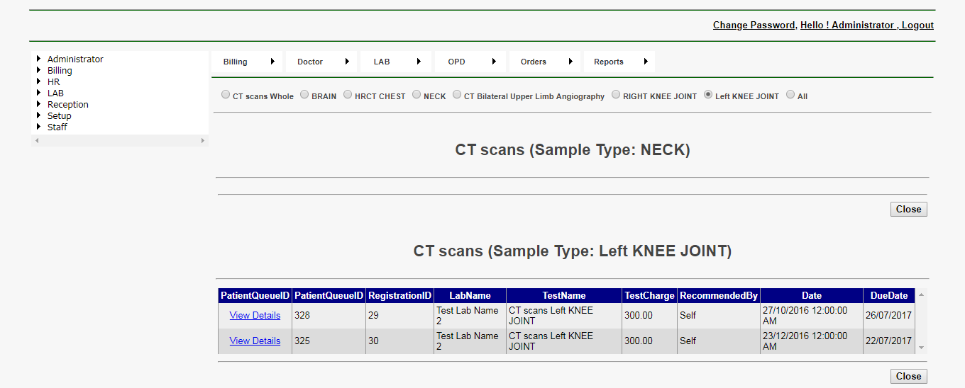 DVNAPMS CT scans Left KNEE JOINT Grid Page