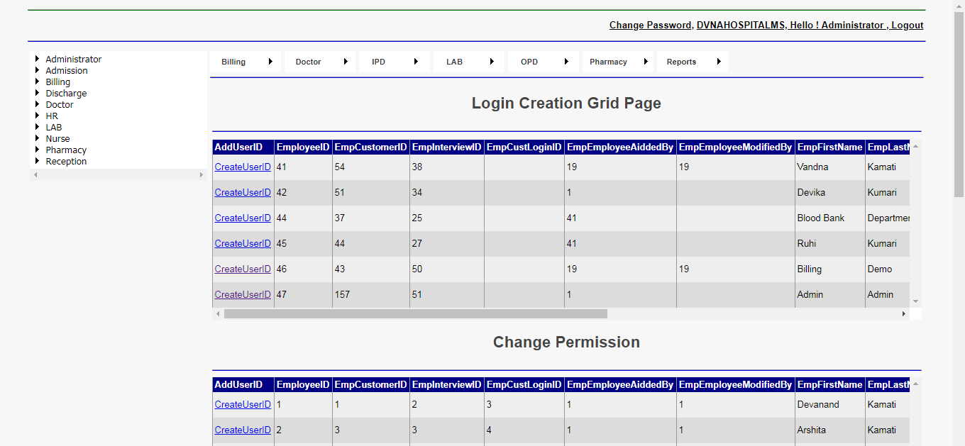 DVNAPMS Login Creation Page