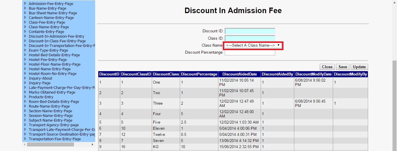 School Management System Software | Discount In Admission Fee