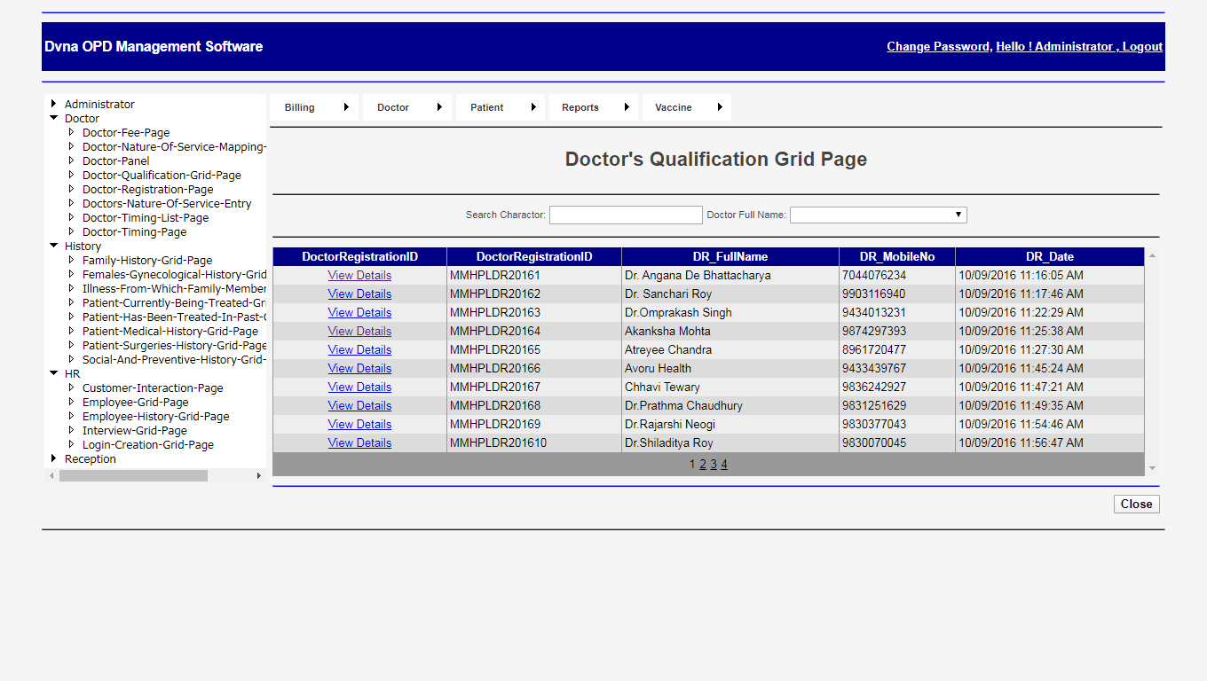 Doctor Qualification Grid